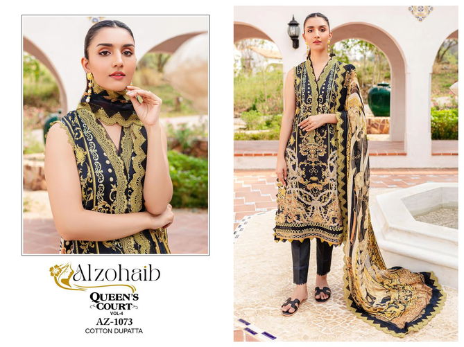 Alzohaib Queen Court Vol 4 Cotton Printed Pakistani Suits Exporters In India